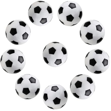 Crynvor 10 Stück Tischkicker Bälle, Tischfußball Kickerbälle Kinder, Kicker Bälle, Fussball Spielzeug, Tisch Fußball Ball Innen 2-Spieler FußBall Tischspiel für 3+ Kinder Und Erwachsene Schwarz Weiß