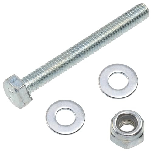 AERZETIX - Set di 25 bulloni a testa esagonale M4x35 mm + 50 rondelle + 25 dadi esagonali autobloccanti M4 per montaggio fai-da-te e fissaggio leggero | acciaio