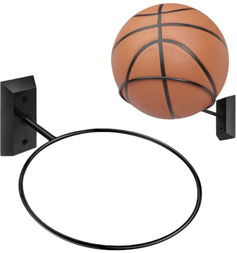 VIVTOB Black Basketball Holder Wall Mount Display Rack, 2 Packs