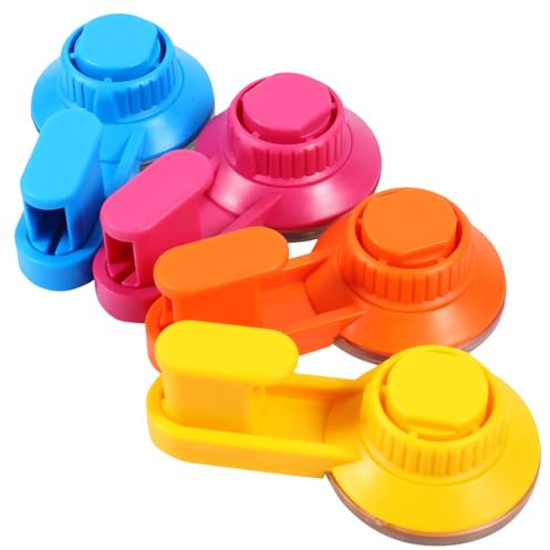FUNNETOYU 4 pièces Crochets Ventouse Robustes Sans Trace Crochets Ventouse Multicolores Résistants Chaleur pour Suspension Murale Sans Clou Ni Vis Pour Location et Décoration Salle de Bain