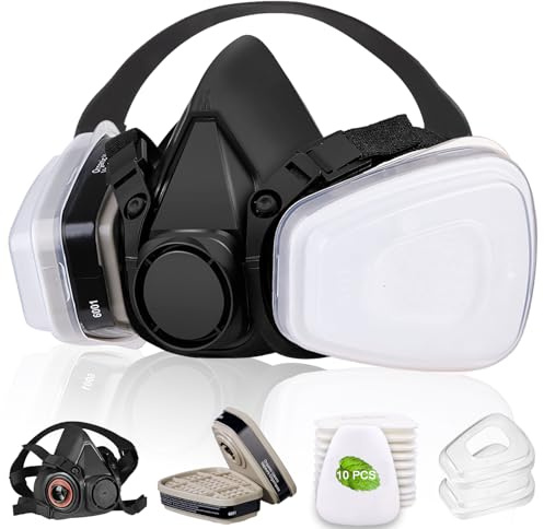 LJJYIJUN Reusable Respirator Mask with Filters, Face Mask for Resin, Painting, Spraying Mask - Anti Organic Vapor/Paint/Chemical