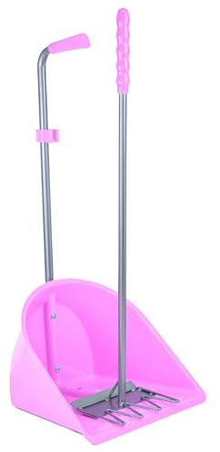 GS Equestrian Manure Scoop with Rake (Hot Pink)