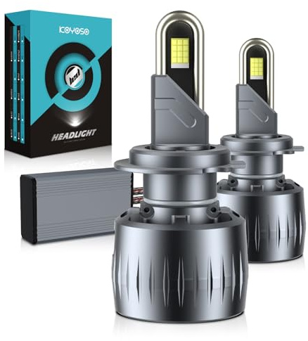 KOYOSO H7 LED-lampa, 180 W, 4 0 000 lm, superljus, 6 500 K, kall vit, CANBUS Ready utan fel, plug & play halogenbil, bländande och halvljus, uppgraderingssats för halogen, för bil