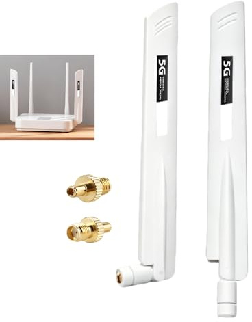 2 Piezas Antena 5G 4G LTE 18DBI Alta Ganancia 600-6000MHz Omnidireccional MIMO RP SMA TS9 Macho para Router WiFi Modem Hotspot Amplificador Señal 3G 4G 5G gsm GPRS, para Cámaras Seguridad Extensor