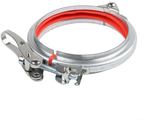 snowchecking Heavy Duty Galvanized Steel Quick Release Pipe Clamp with Rubber Liner,for Secure Fit in Plumbing, HVAC, Automotive and Industrial Applications, Silver(125)