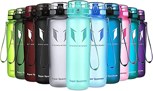 Super Sparrow Borraccia 1 litro – Bottiglia Acqua in Plastica Tritan Riutilizzabile, Senza Perdite e Senza BPA, Perfetta per Sport, Trekking, Campeggio e Idratazione Giornaliera