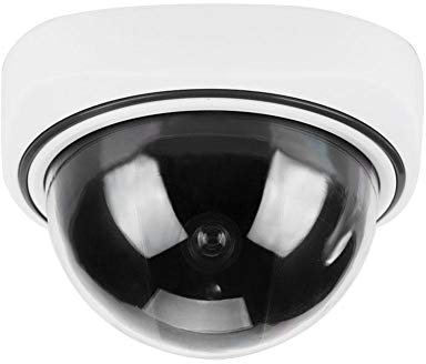 Dummy Fake Security Camera, Indoor/Outdoor Dummy Dome CCTV Camera Fake Security Camera with Light Indicator, Fake Imitation Dome CCTV Surveillance Emulational Security Dummy Camera Model