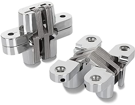 Paire 60mm Charnières cachées en acier inoxydable, Charnières invisibles Hauteur de la feuille invisible 2-3/8''