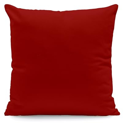 Hans-Textil-Shop Kissenbezug 35x55 cm Bordeaux Rot Uni – 100% Baumwolle Linon, Made in Europe – Kissenhülle mit Reißverschluss für Sofakissen & Couchkissen