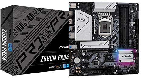 PLACA BASE ASROCK LGA1200 Z590M PRO4 M-ATX, 4XD4 4800 6XUSB3.2 6XSATA3 2XM.2