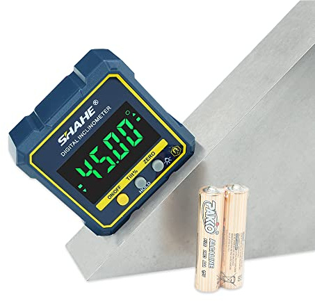 SHAHE Digital Angle Gauge Magnetic Protractor Inclinometer Level Angle Finder Angle Cube Level Box with Magnetic Base and Backlight