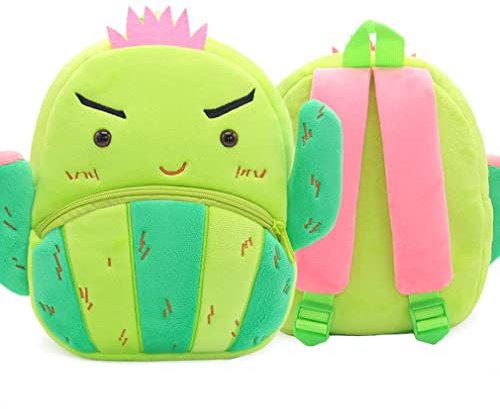 BEFUNIRISE Toddler Backpack for Boys and Girls, Cute Animal Cartoon Mini Backpack Little For Kids 2-6 Years, Cactus Green, One Size, Backpack Cute