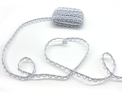 DHER Elastisches Band für Hochzeiten 5 m Knopfloch, elastische Kordel, Damenkragen, Stretch-Schnalle, Spitzen-Stretch-Knopfloch-Ornament, Hochzeits-Stretch-Knopfloch, Nähornament Stretchband