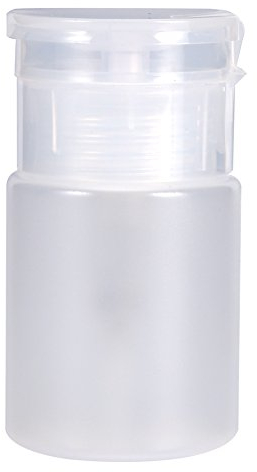 Pump Bottle Dispenser, 60ml Nail Polish Remover Pump Dispenser Push Down Cleanser Bottle, Empty Liquid Bottle Container for Nail Polish and Makeup Remover(White)