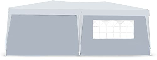 Defacto 2X Seitenteile 3m mit Seitenwand/Seitenteil und Fenster 300x180cm für 3x3 m, 3x4 m, 3x6 m Pavillon, Partyzelt, Faltpavillon Seitenwände Seitenwänden GRAU
