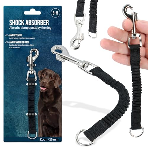 Hund Leine Absorber Seil Leinen Hund Zu Fuß Verlängerung Reflektierende Stoßdämpfer Ruckdämpfer Elastische Leinenverlängerung Zugdämpfung Spazierengehen Joggen Radfahren (S-M)