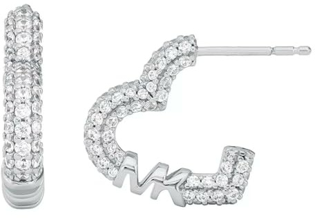 Michael Kors Herren Ohrstecker aus der Kors Love Kollektion. Schmuck hergestellt aus silbernem Edelstahl mit glänzendem Finish und blauem Glas. Länge 16,1 mm, Stärke 5,6 mm