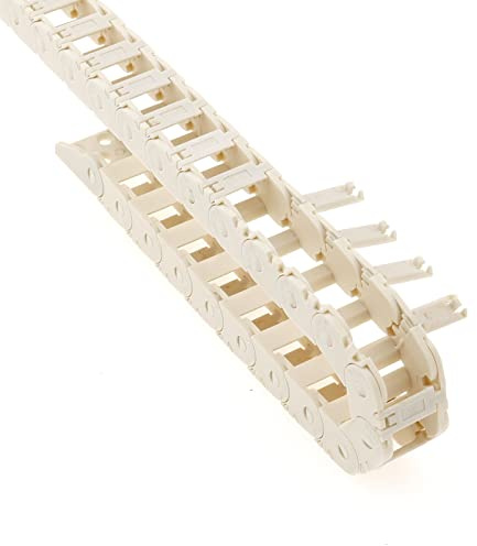 Veekaft 1m Weiß Offene Kunststoff-Kabelschleppkette mit Innenmaßen von 10mm x 15mm, R28 für 3D-Drucker und CNC-Maschinen (10X15, R28)