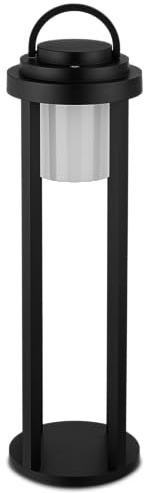 REV Lampe LED – Lanterne sans fil en aluminium avec fonction variateur d'intensité pratique, H : 51 cm, 200 lm, 2 W, 4000 mAh, IP65, noir