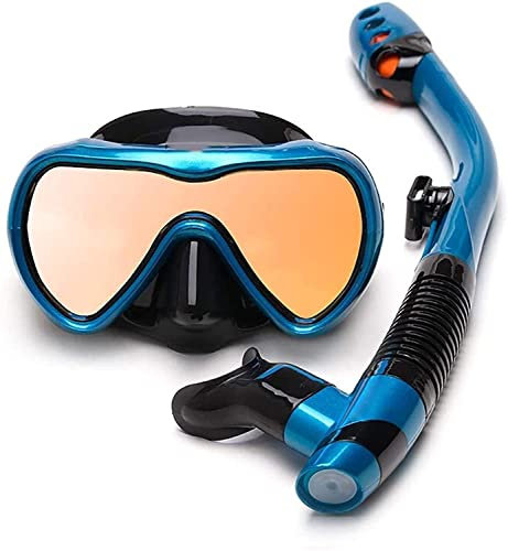 Samnuerly Tauchmaske, großer Rahmen, Taucherbrille, voll atmend, beschlagfrei, Schwimmbrille, Maske, Vollgesichts-Schnorchelmaske (B)