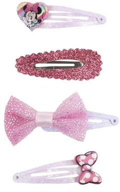 Accessori per capelli Minnie Disney confezione da 4 pezzi mollette clic clac per bambini