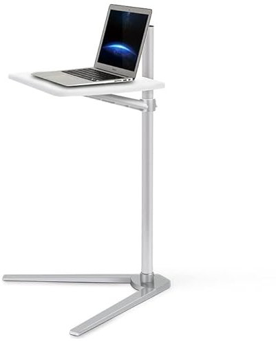 GArcan Stehender Laptop-Schreibtisch, höhenverstellbarer Computer-Arbeitsplatz, tragbarer Tabletttisch, Sitz-Steh-Schreibtisch, Schreibtisch für kleine Räume, Weiß
