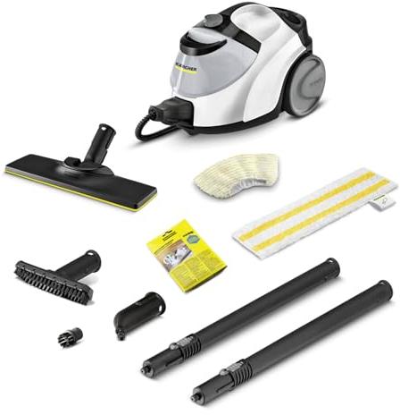 Kärcher SC 5 EasyFix Steam Cleaner with hot water connection, steam pressure: 4.2 bar, heating time: 3 min, area: approx. 150 m², tank: 0.5 l + 1.5 l, incl. floor cleaning set EasyFix and nozzles