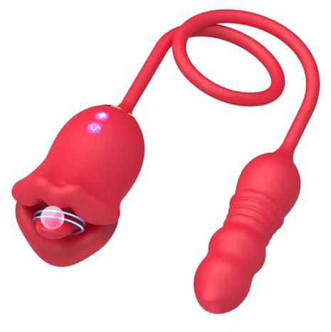TYDAY 2 in 1 Vibro Ei Zungenlecken, für Sie Klitoris mit 7 Modi Vibrators- Schubvibration G-Punkt Vibratoren Sex Spielzeug für Frauen Stimulator, Analvibratoren für Mann Paare