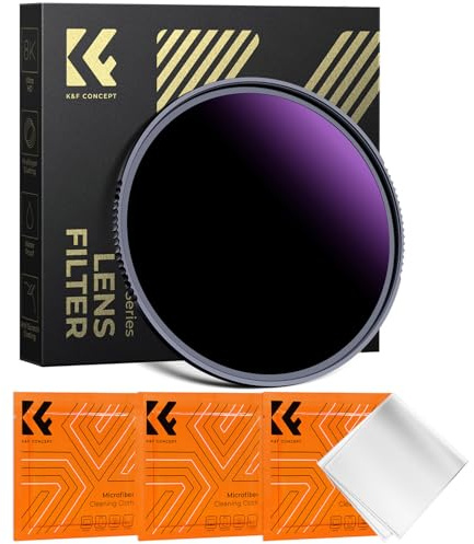 K&F CONCEPT 62mm ND1000000 Filter 20 Stop ND Filters Fixed ND Optical Glass Grey Neutral Density Filter for Camera Lens (Nano-X Series)