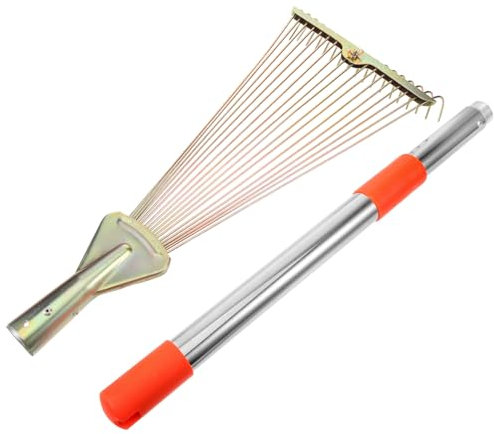 Happyyami Râteau De Jardin Extensible Acier Inoxydable avec Dents pour Outil De Jardinage Léger Et Pratique pour Entretien Pelouse Espaces Extérieurs