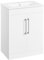 Yaheetech Mobile da Bagno con Lavabo Mobiletto da Terra Armadietto Lavatoio Portaoggetti Armadio Lavanderia con 2 Ante Bianco 61 x 40 x 81 cm