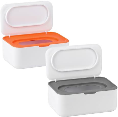 2 Stück Feuchttücher-Spender Box, Kunststoff, für Baby & Toilette, Feuchtetütenspeicher, Serviettenhalter für Zuhause und Reisen