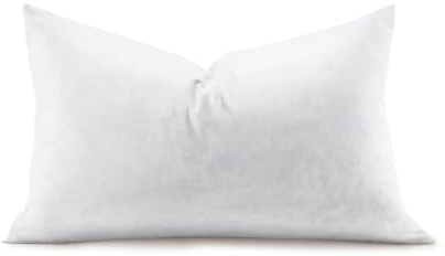 Swandream Feather Rectangle Lumbar Pillow Insert, Soft Fluffy 12 x 24 Inches Decorative Throw Pillow Insert for Bed, Couch and Cushion