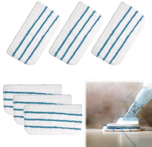 Xiciki 6PCS Steam Mop Pads, for Beldray Steam Cleaner Pads, Washable Microfiber Replacement Pad for Beldray BEL01097 and Black & Decker FSM1500 FSM1600 FSM1610 FSM16