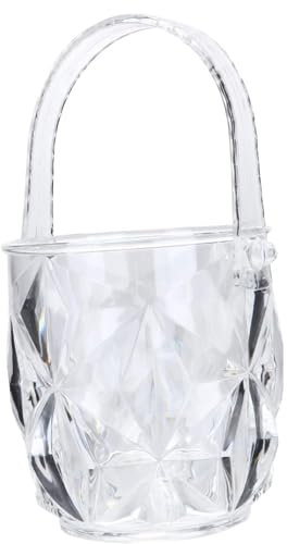 Seau à glace Seau à vin, Lot de 3 mini glacières portables avec poignée for vin, seau à glace en cristal, grand coffre à glace, mini seau transparent for boissons, seau à bière, support en acrylique f