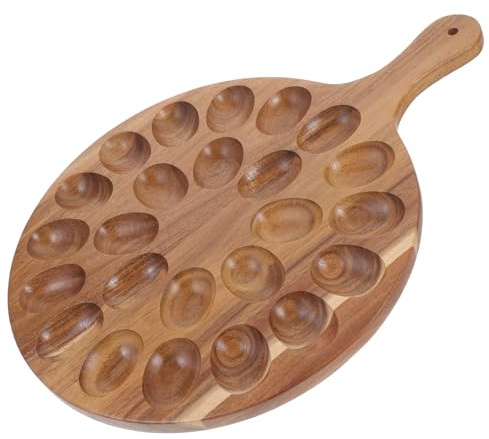 TOPBATHY Plateau De Service De Fruits De Mer en Bois Assiettes en Bois Plat De Cuisine Réutilisable Double Face