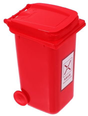 Holibanna Poubelle De Table Miniature Avec Couvercle Corbeille De Bureau Pp Poubelle De Tri Pour Déchets Et Rangement Polyvalent Compacte Pour Bureau Et Maison Rouge