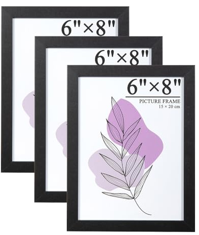 Baoee Bilderrahmen Schwarz 15x20cm 3er Set, Holz Fotorahmen mit Acrylglas zum aufhängen und aufstellen, MDF-Holzrahmen für Fotos, Bilder