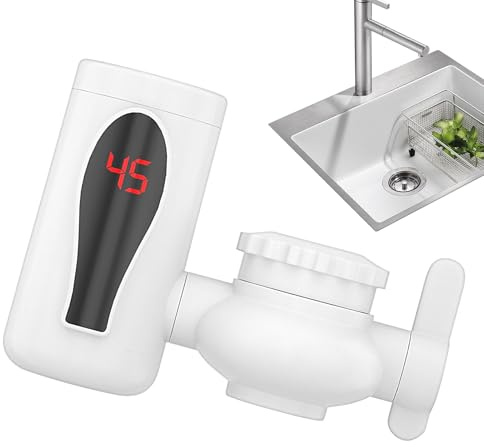 Grifo caliente instantáneo - grifo - calentador eléctrico sin tanque | Grifo de pantalla digital LED giratorio | Calentador de agua instantáneo para baño cocina pequeño apartamento break room