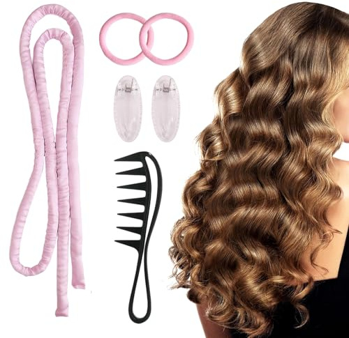 1 Set Heatless Curls Band,Locken Ohne Hitze,Overnight Curls,Lockenband über Nacht,Mit 1 Kamm,Locken Ohne Hitze für Lange Haare,Hair Curler DIY für Langes Haar und kurzes Haar