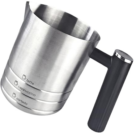 Espumador de leche profesional de acero inoxidable, fácil de limpiar, herramienta de espuma para lattes, capuchinos, máquina de café, batidor