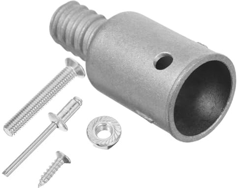 FONDOTIN Adaptateur de Manche à Balai en Alliage D'aluminium Argenté, Embout Fileté Facile à Assembler pour Poteaux et Outils de Nettoyage à Domicile ou Usage Commercial