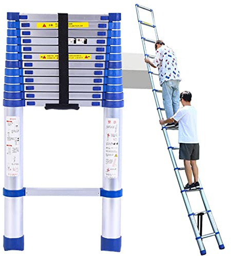 CLSDRZC Teleskopleiter 8 m/ 7 m/ 6 m/ 5 m/ 4 m/ 2 m/ 1 m hoch, ausziehbare Teleskopleiter für den Dachboden und den Außenbereich, 330 Pfund Tragkraft