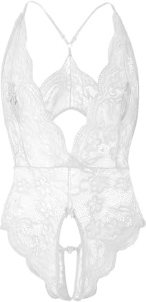 GENEMEN Body sexy en dentelle pour homme - Maillot de bain Sissy String transparent - Coupe ouverte - Combinaison de bain moulante