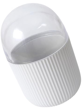 SHINEOFI Swab Storage Box with Lid White Cotton Swabs Holder Organizer for Bathroom Vanity Makeup Storage Container 2.56X2.56X4.53In