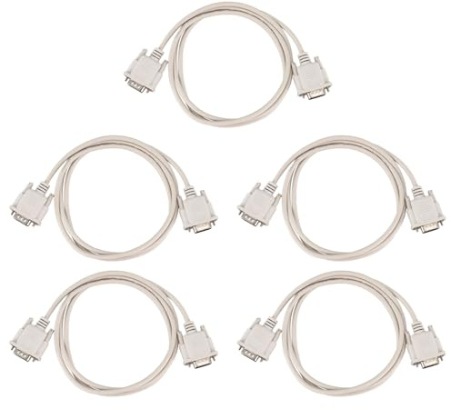 Tumintu 5piezas 1.4M RS232 DB9 9 Pines A VGA 15 Pines Macho Cable de Adaptador Gris