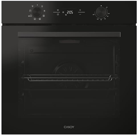 Candy New Moderna CA6 N1T1HTB Horno Multifunción, 71L, 1 Bandeja y 1 Rejilla, Limpieza Hidrolítica, 9 Funciones, Display Timer UX con LED Blanco, Puerta Doble Cristal, Negro
