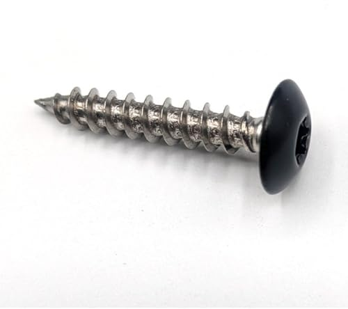 Vis penture 6x45 mm Inox A2 noir foncé RAL 9005 par 50