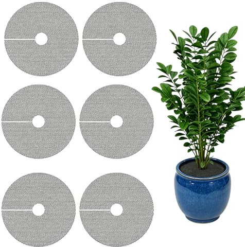 6 Stück 30CM Blumentopfgitter, Pflanzenschutz Katze, Pflanzenschutzgitter, Blumentopf Schutzgitter, Zuschnittfähig Blumentopf Abdeckung Schützt die Pflanzeerde vor Tieren und Kindern