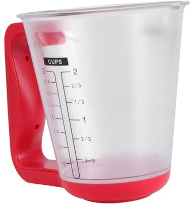 TEMPNAP Bilancia da Cucina Digitale Rossa Display Lcd, Capacità 1000g, Materiale PC e Abs, per Bevande e Alimentazione